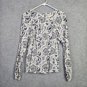 Denim & Supply Ralph Lauren Junior's Floral Printed Long Sleeve Shirt Sz L/G